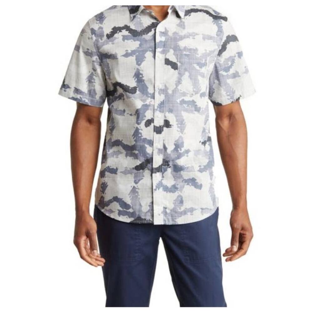 Original‎ Paperbacks	Size	XXL	NEW White Florence Leaf Short Sleeve Button UP